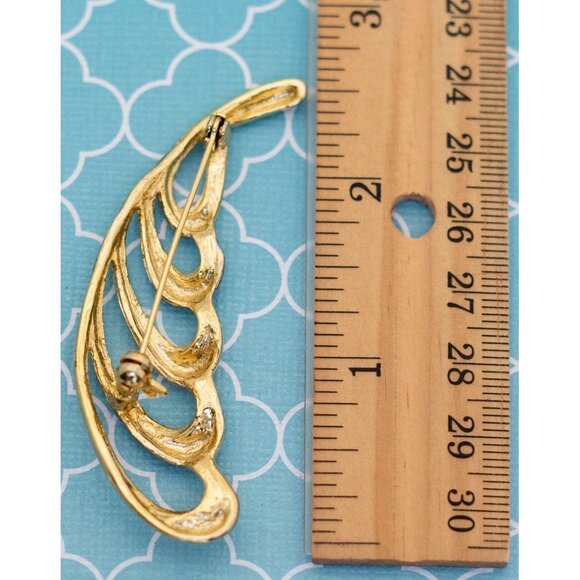 Vintage Spiral Golden Tornado Brooch - R14 - Picture 2 of 2